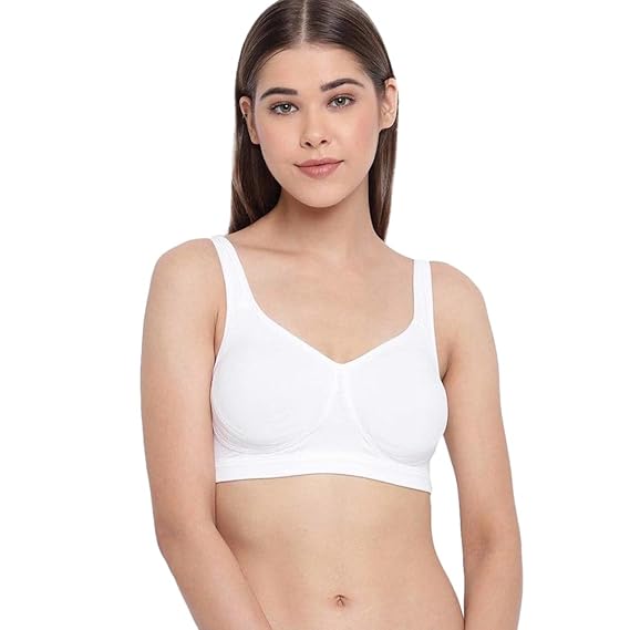Enamor Encircle Side Shaping Lift Cotton Everyday Full Support Bra – Wide Straps, Non-Padded, Wirefree, Full Coverage A142